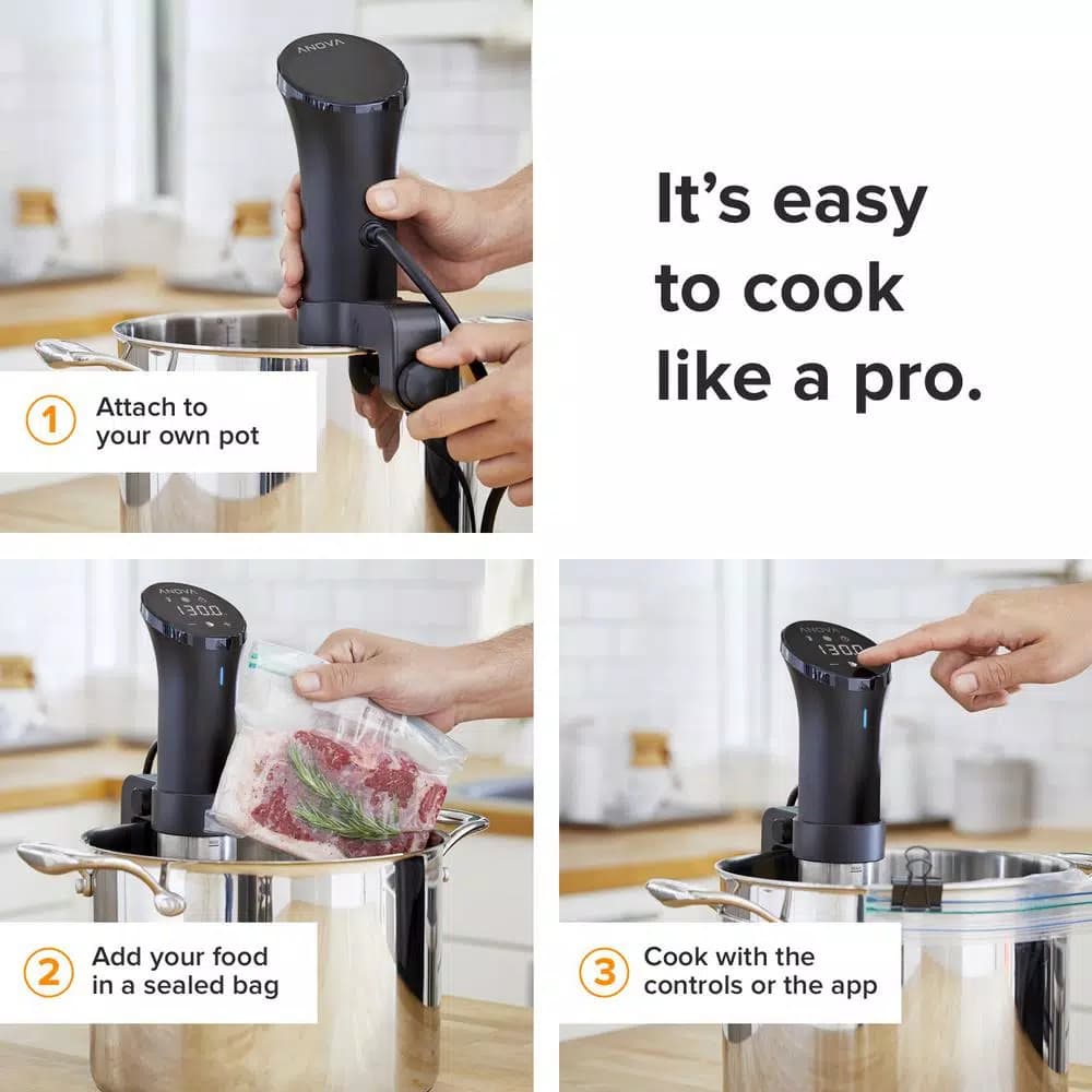 Anova Precision Cooker WiFi Sous Vide, Black and Silver