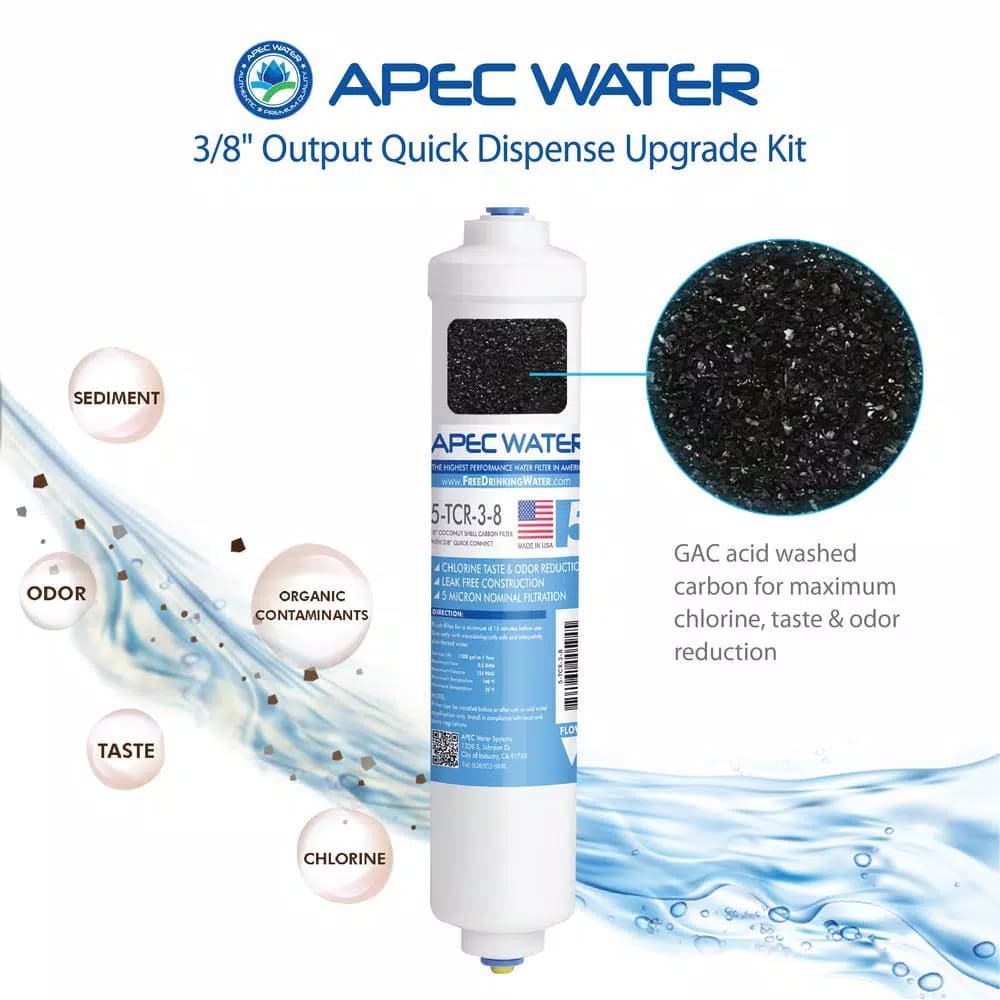 APEC Water Systems 3/8 in. Quick Dispense Upgrade Kit for Under Sink Reverse Osmosis Water Filtration Systems