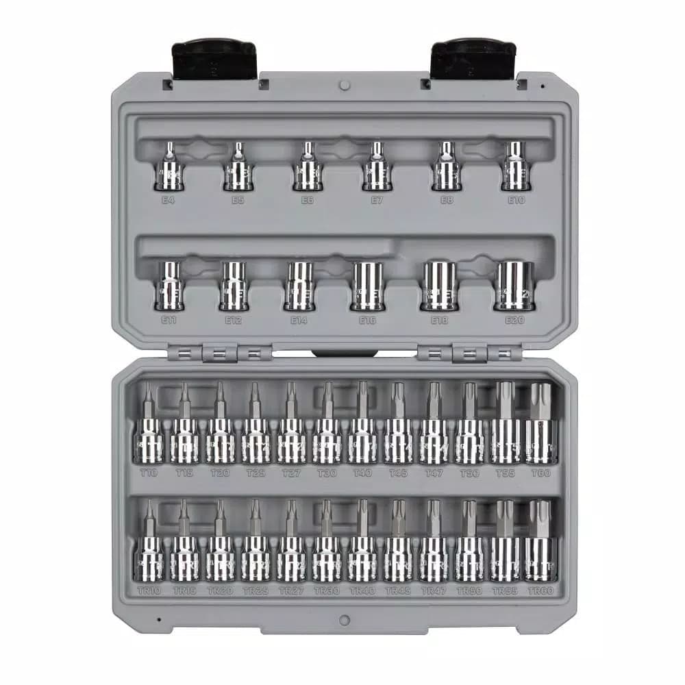 TEKTON 3/8 in. Drive Torx, TR Torx, and External Star Socket Set, 36-Piece