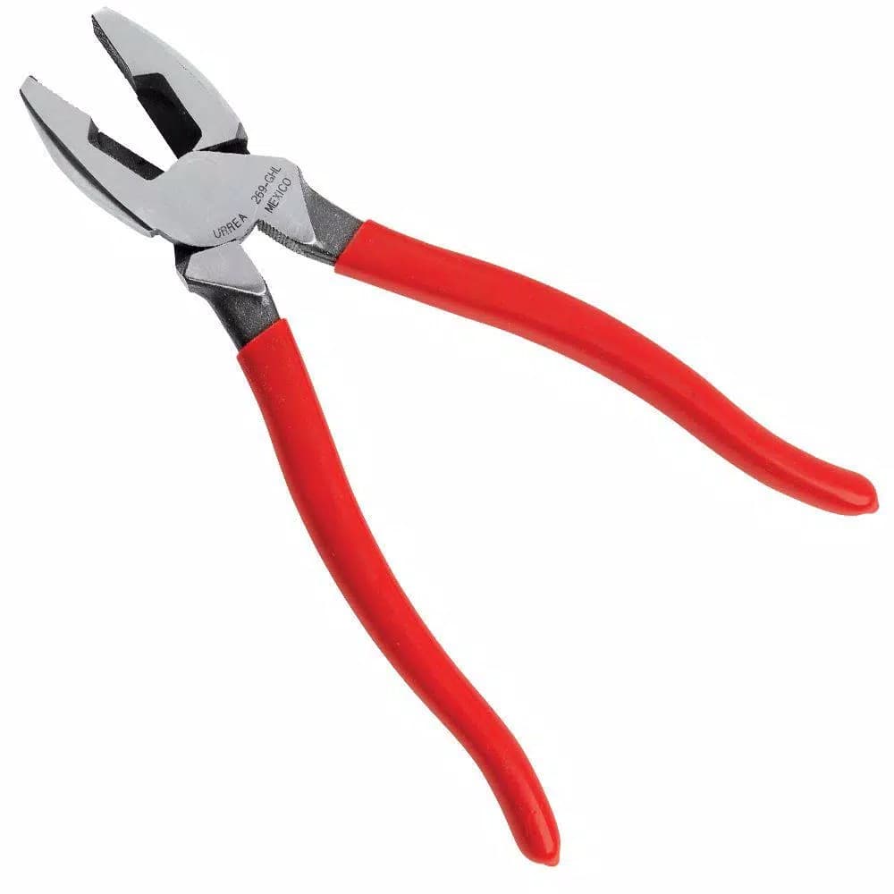 URREA 8-1/2 in. High Leverage Side-Cutting Electrician's Pliers with Rubber Grip