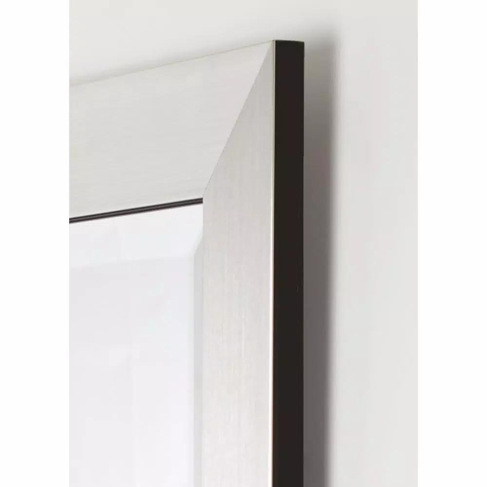 Alpine Art & Mirror Silverstone Family 29 x 35 in. Beveled Glass Contemporary Wall Mirror with Black Trim