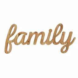 Stratton Home Decor Family Natural Wood Script Wall Art Sign thumbnail 2