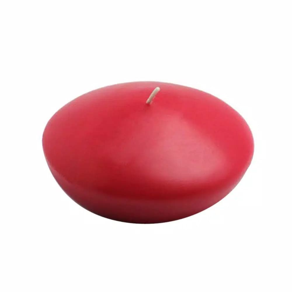 Zest Candle 4 in. Red Floating Candles, Set of 3 for Holiday Decor and Centerpieces