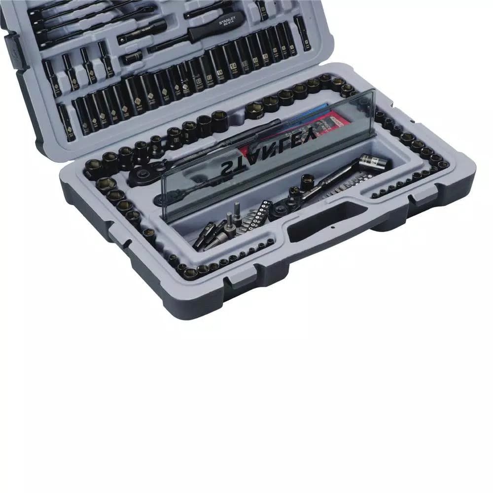 STANLEY 201-Piece Mechanics Tool Set with Black Chrome Finish