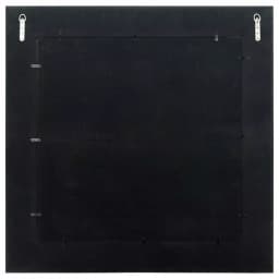 Unbranded Large 48x48 Square Black Faux Shagreen Modern Accent Mirror with Hooks thumbnail 4