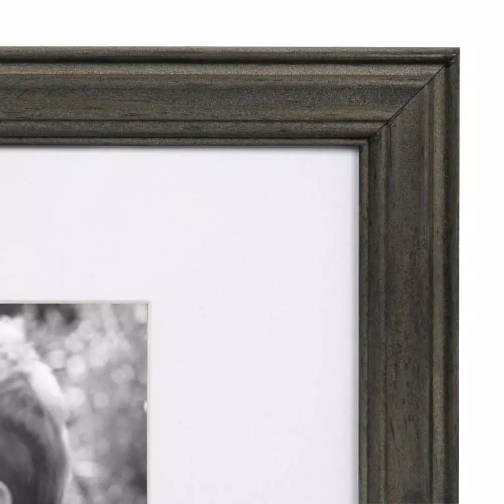 Kate and Laurel Bordeaux Charcoal Gray Wood Gallery Wall Picture Frame Set, 10-Piece