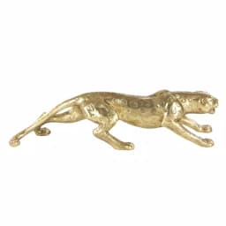 LITTON LANE 34 in. Wild Life Leopard Sculpture in Polished Gold Polystone thumbnail 4