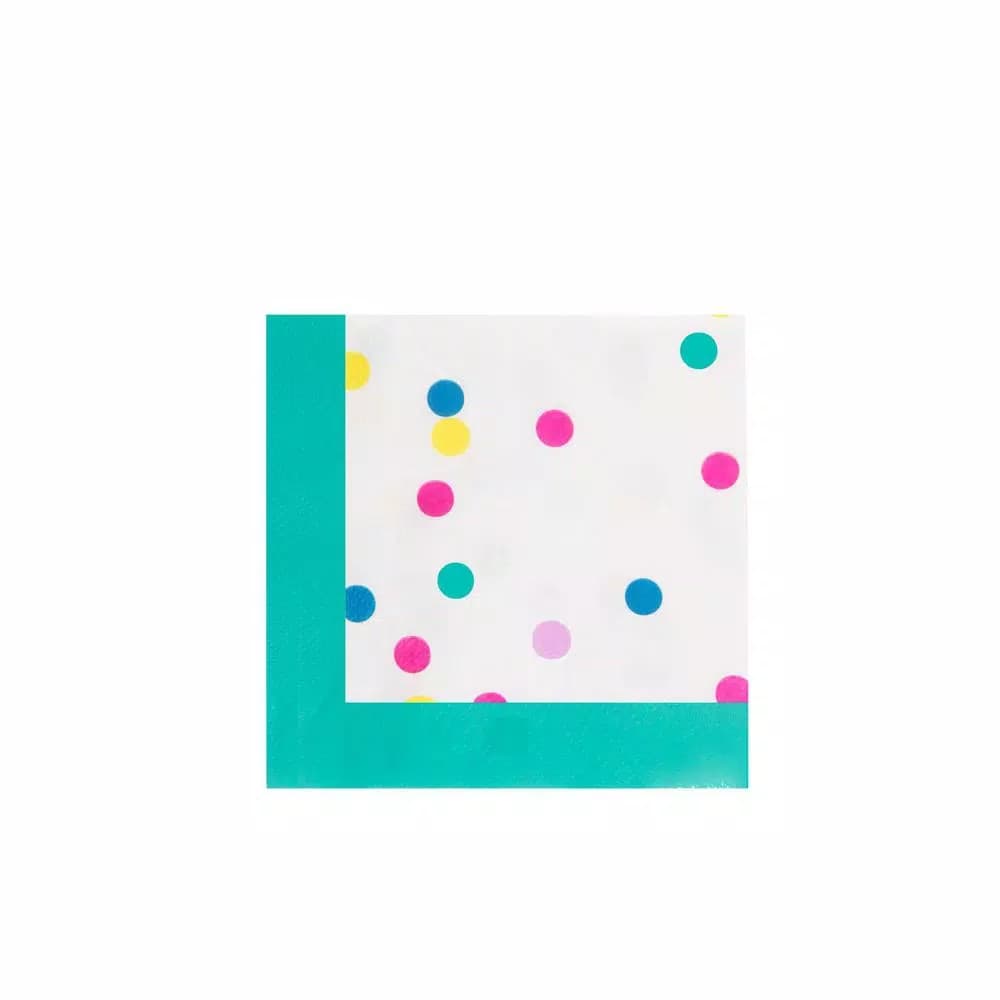 Sugar Plum Party SugarPlum Collection 32-Piece Confetti Assorted Disposable Cocktail Paper Napkins