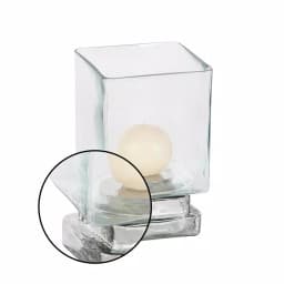 LITTON LANE 6 in. Cube-Shaped Frosted Glass Hurricane Candle Holders, Set of 2 thumbnail 3