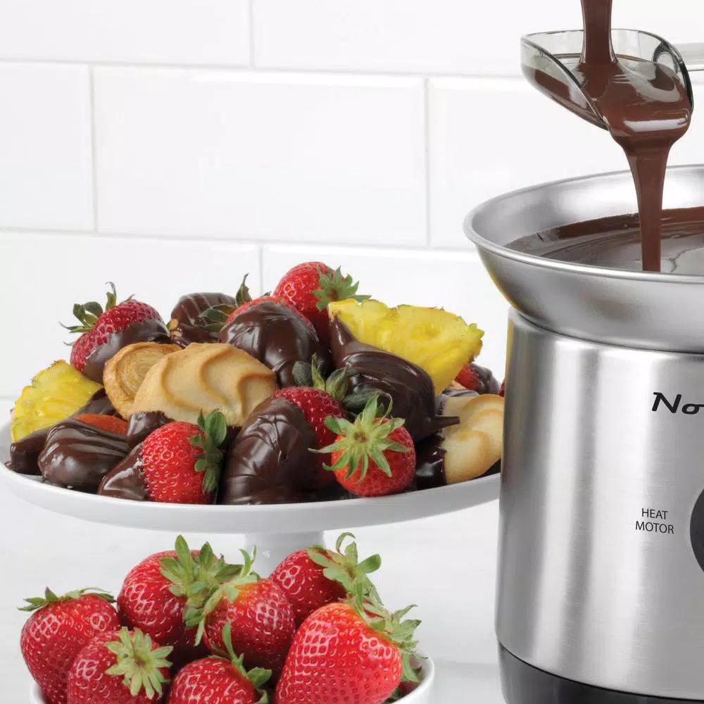 Nostalgia 3-Tier Stainless Steel Cascading Fondue Fountain with Auger-Style Flow