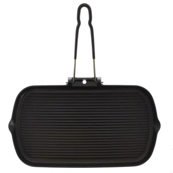 Chasseur 14 in. Enameled Cast Iron Grill Pan, Black