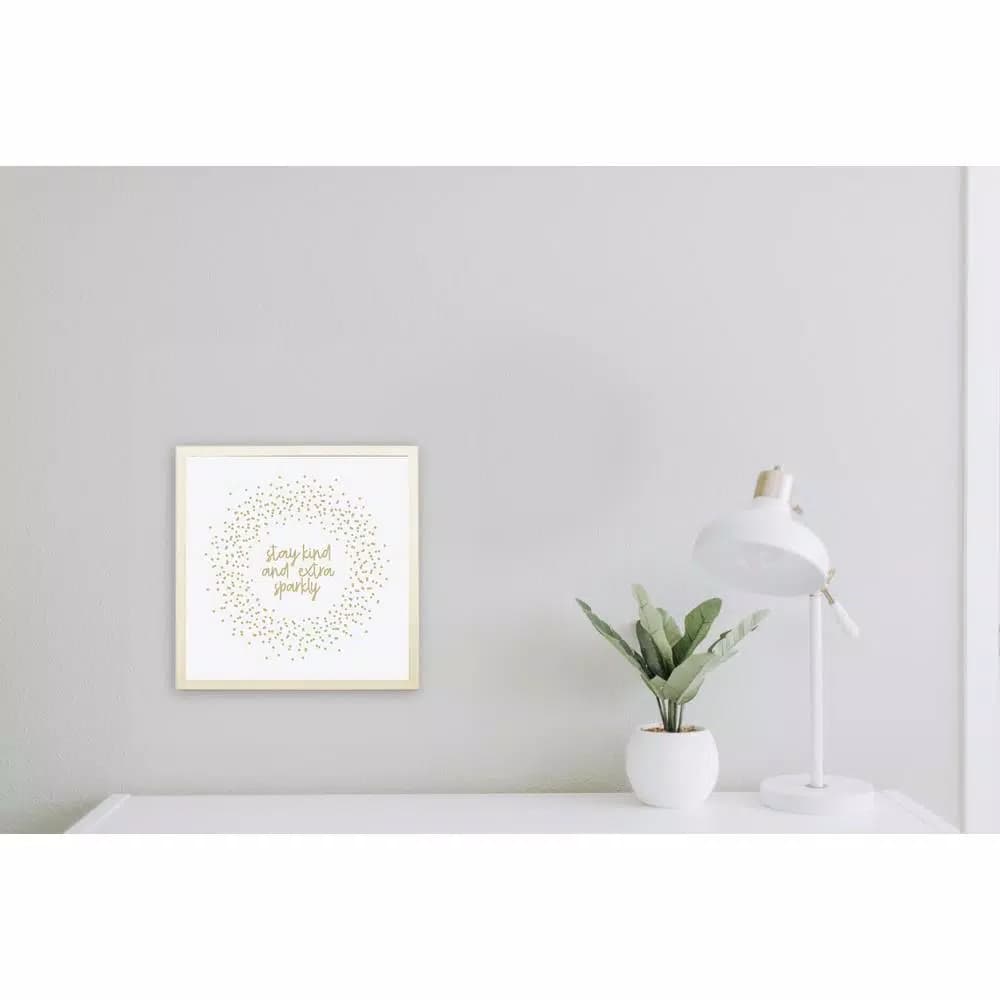 Petal Lane Home Stay Kind And Extra Sparkly Magnetic Memo Board with Gold Frame