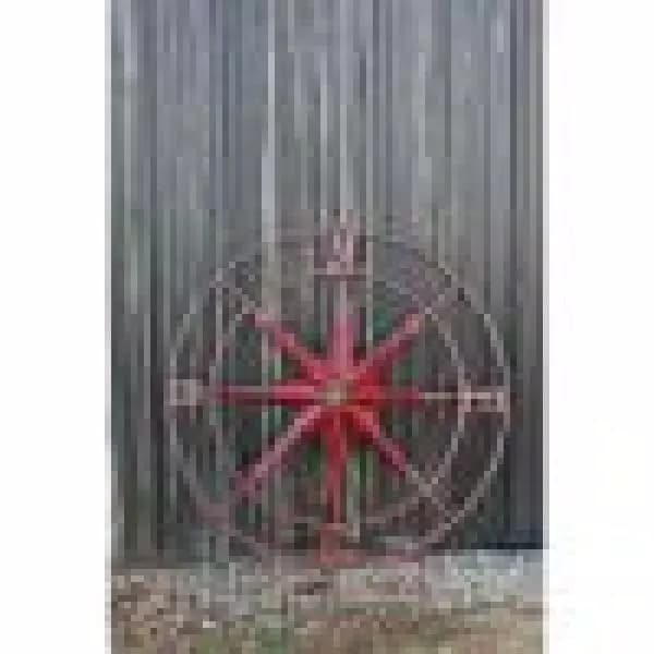 3R Studios 41 in. Compass Rose Metal Wall Plaque - Distressed Red Wall Decor