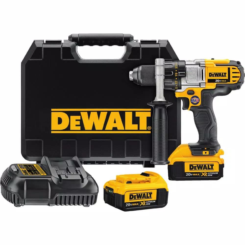 DEWALT 20V MAX Cordless 1/2 in. Drill/Driver Kit with (2) 4.0 Ah Batteries, Charger & Case