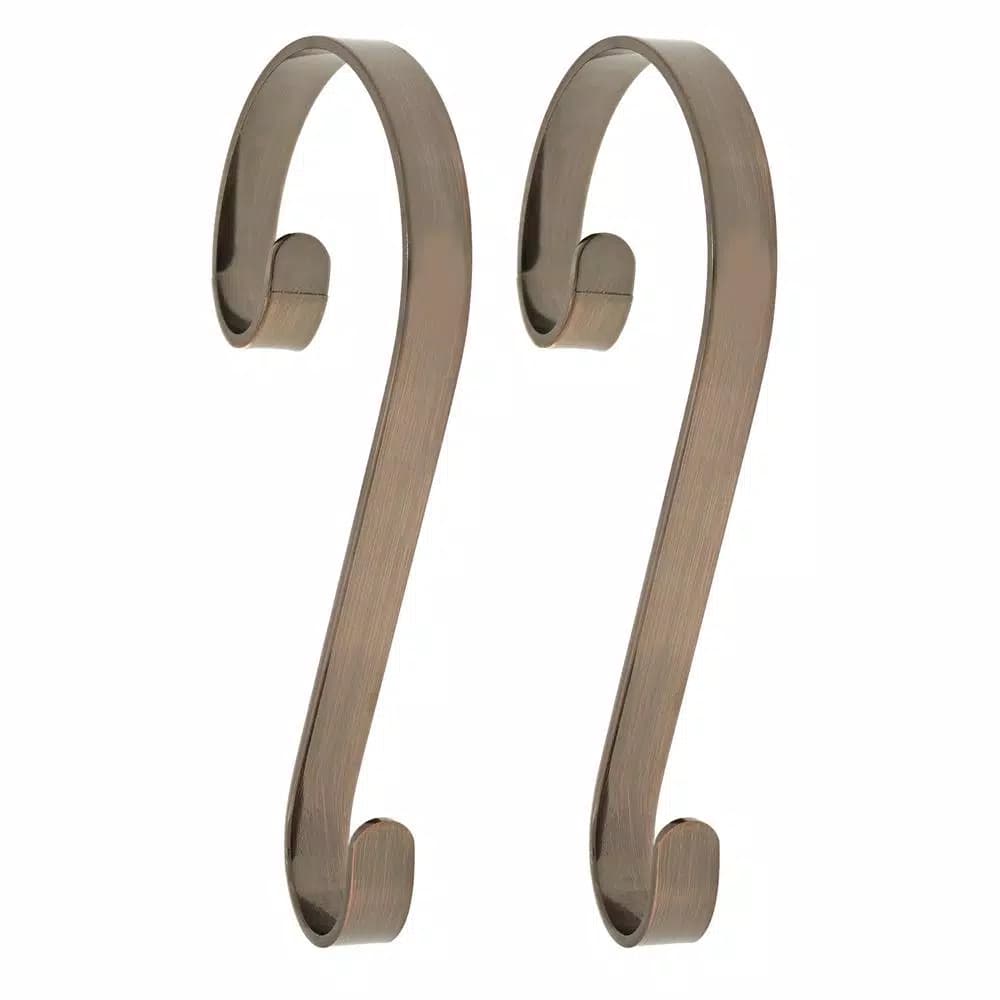 Haute Decor Oil-Rubbed Bronze Stocking Scrolls Stocking Holders, 2-Pack