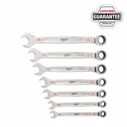 Milwaukee 7-Piece SAE Ratcheting Combination Wrench Set thumbnail 15