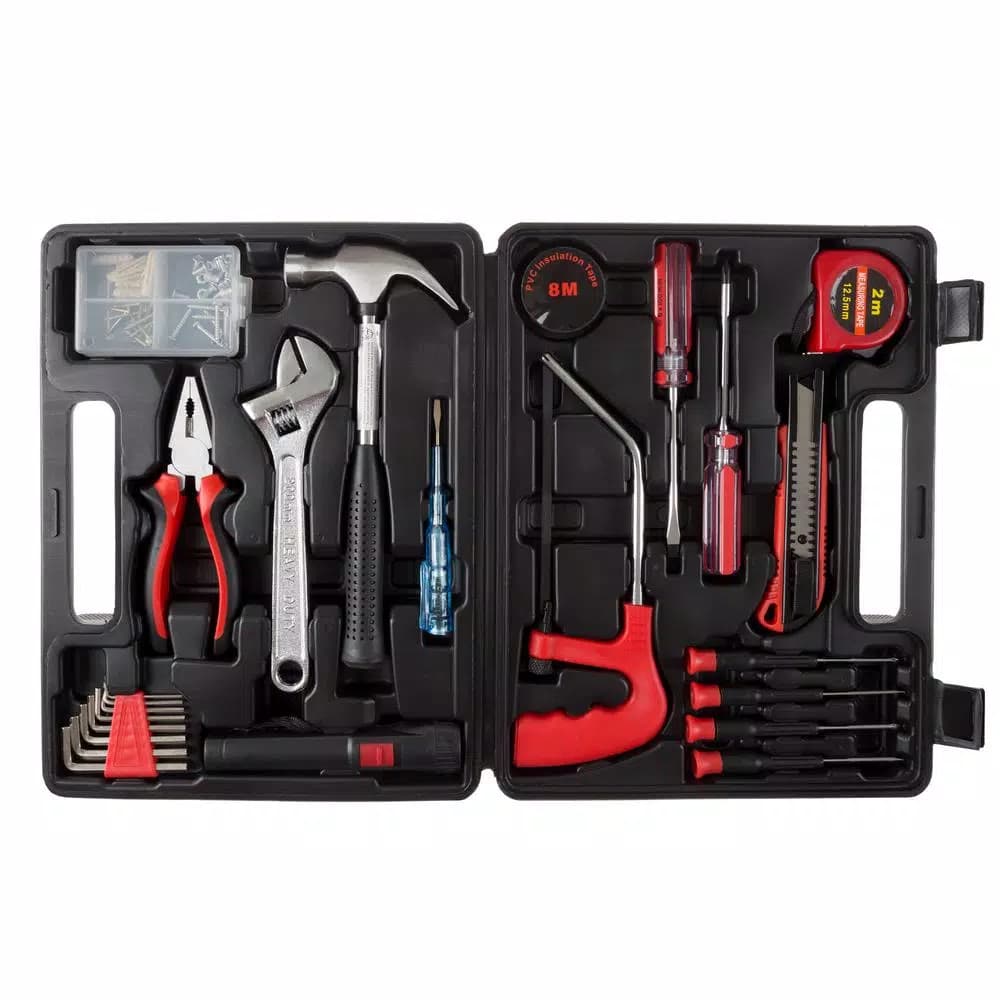Stalwart 65-Piece Multipurpose Hand Tool Kit for Home, Office, and Car