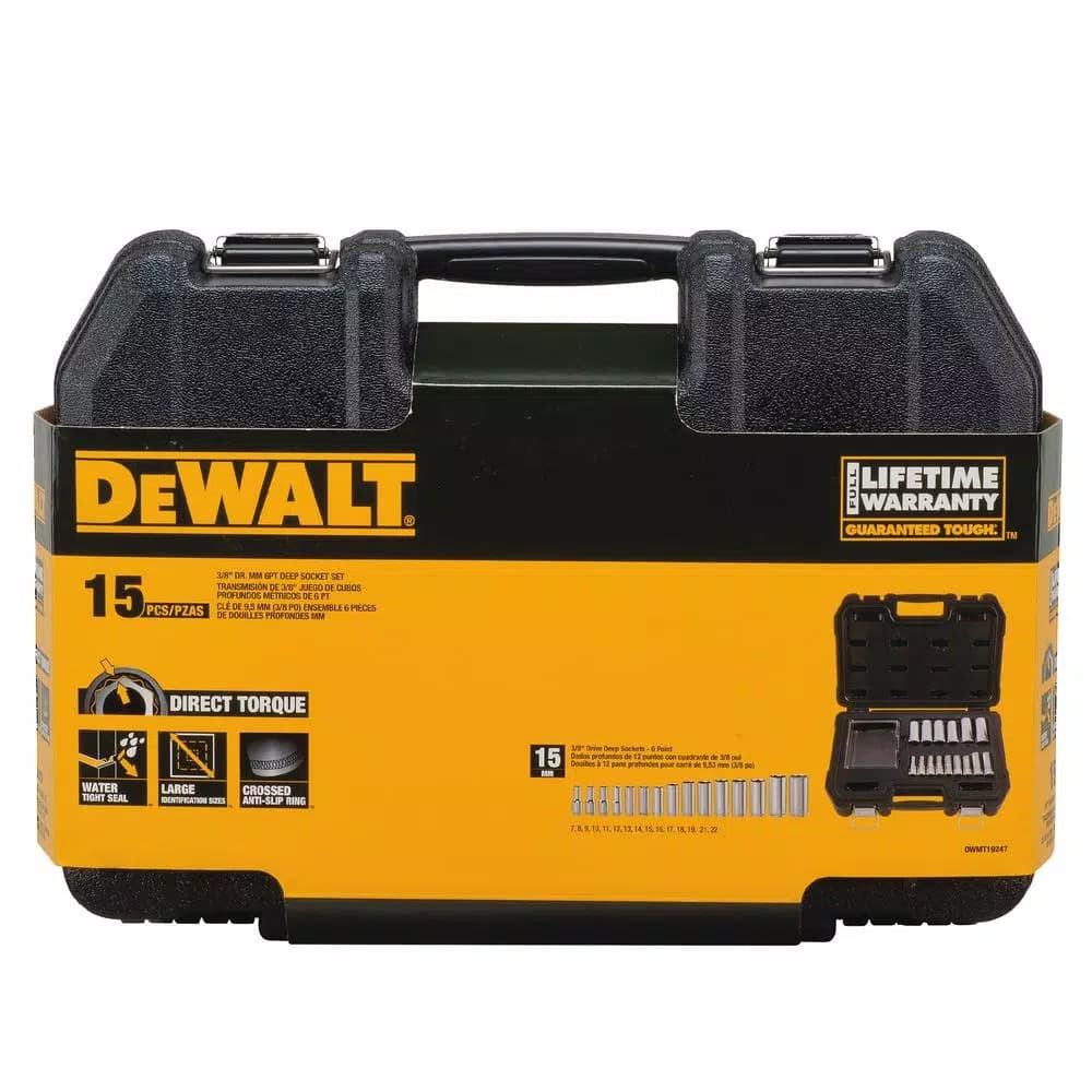 DEWALT 15-Piece 3/8 in. Drive Deep Metric Socket Set