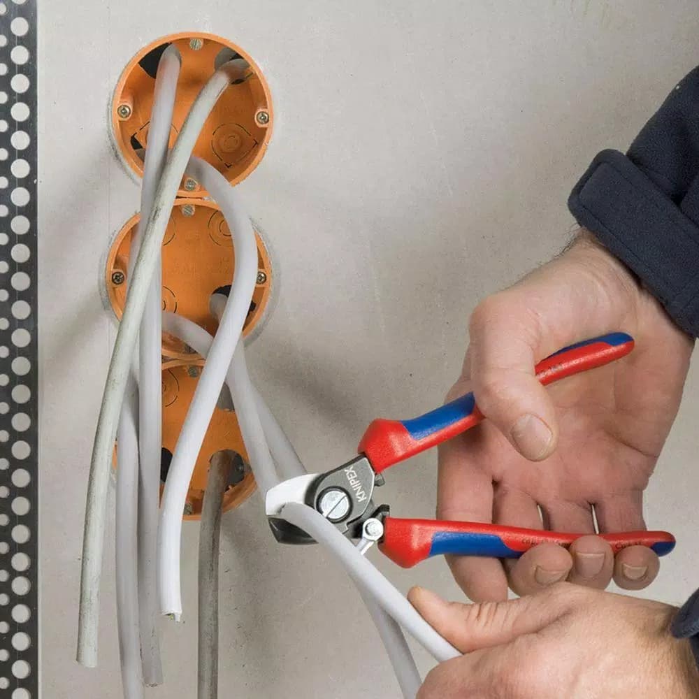 KNIPEX 6-1/2 in. Cable Shears with Comfort Grip for Copper and Aluminum