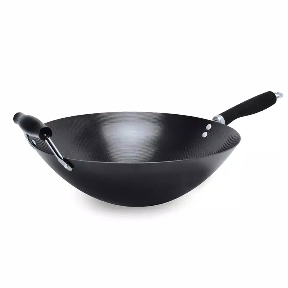 Ecolution Hong Kong Chopstick House 14-inch Carbon Steel Wok with Nonstick Coating and Helper Handle