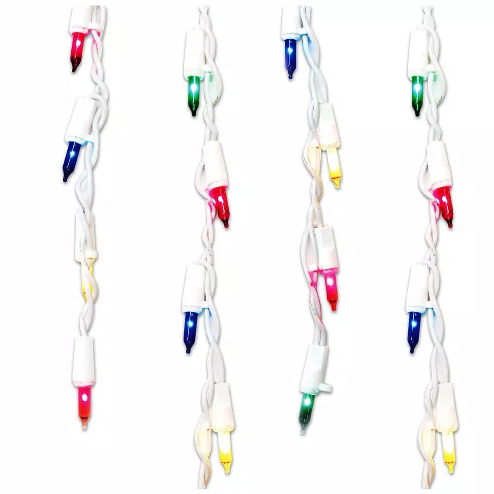 Unbranded Brite Star 100-Light Twinkling Multi-Color Icicle String Lights with White Wire (Set of 2)