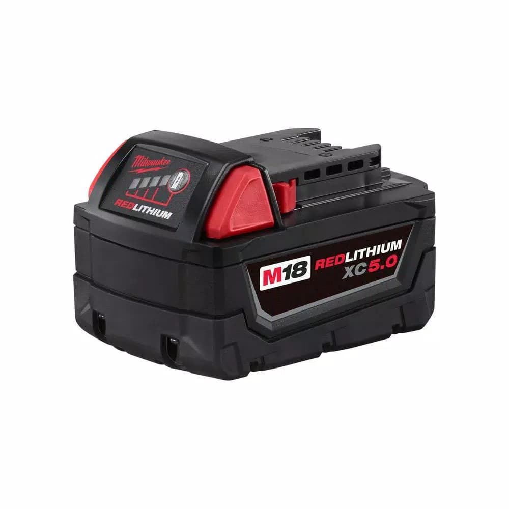 Milwaukee M18 REDLITHIUM XC 5.0Ah 18V Lithium-Ion Battery Pack, 2-Pack