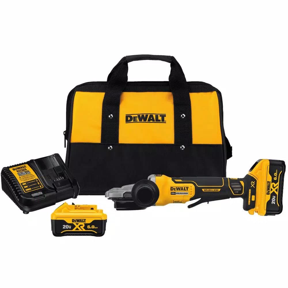 DEWALT 20V MAX XR 5 in. Brushless Cordless Small Angle Grinder Kit with (2) 6.0 Ah Batteries