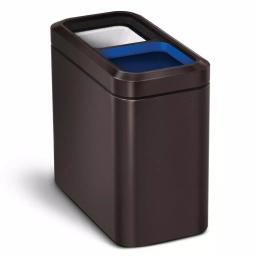 simplehuman 20L Slim Open Top Recycling Trash Can, Dark Bronze Stainless Steel thumbnail 4