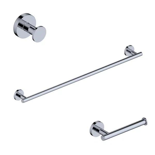 WS Bath Collections Norm 3-Piece Polished Chrome Bath Hardware Set