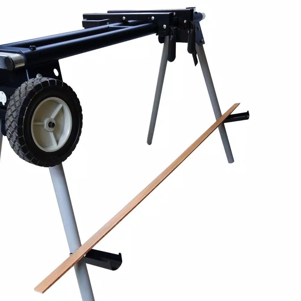 POWERTEC Deluxe Portable Miter Saw Stand with 110V Power Outlet and Wheels