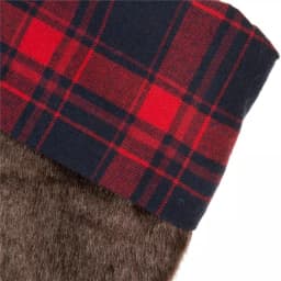 Glitzhome 19 in. Plush Christmas Stocking with Red and Green Plaid Cuff thumbnail 3
