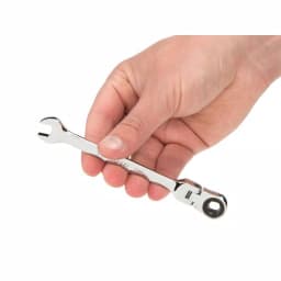 TEKTON 8 mm Flex-Head Ratcheting Combination Wrench, 6-Point Chrome-Plated Steel thumbnail 2