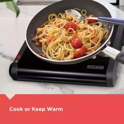 BLACK+DECKER 6 in. Single Burner Portable Hot Plate with Variable Temperature Control, Black thumbnail 4