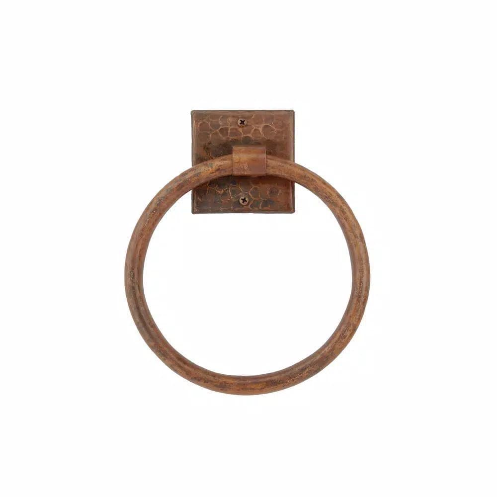 Premier Copper Products 7 in. Hand Hammered Copper Towel Ring, Oil Rubbed Bronze