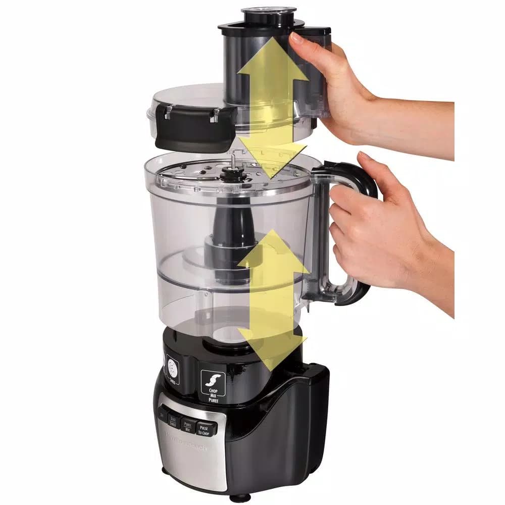 Hamilton Beach Stack and Snap 10-Cup 3-Speed Food Processor, 450W, Black