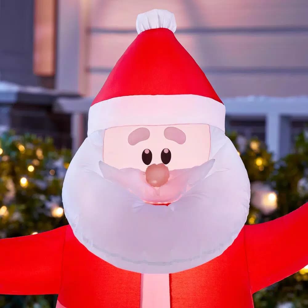 Home Accents Holiday 3.5 ft. Airblown Inflatables Santa Claus Christmas Decoration with LED Lights