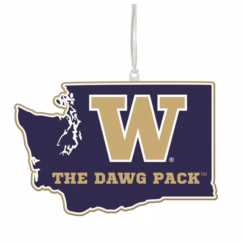 Team Sports America University of Washington NCAA Team State Wood Christmas Ornament, 5 in.