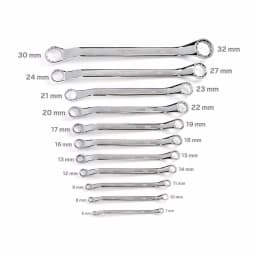 TEKTON 11-Piece Metric 45° Offset Box End Wrench Set, 6-32 mm thumbnail 3
