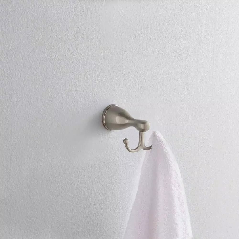 Glacier Bay Builders Double Robe Hook, Brushed Nickel