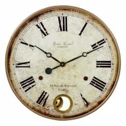 Aspire Home Accents Raleigh Brown Pendulum Wall Clock - Large Italian Provincial Analog Decor thumbnail 1