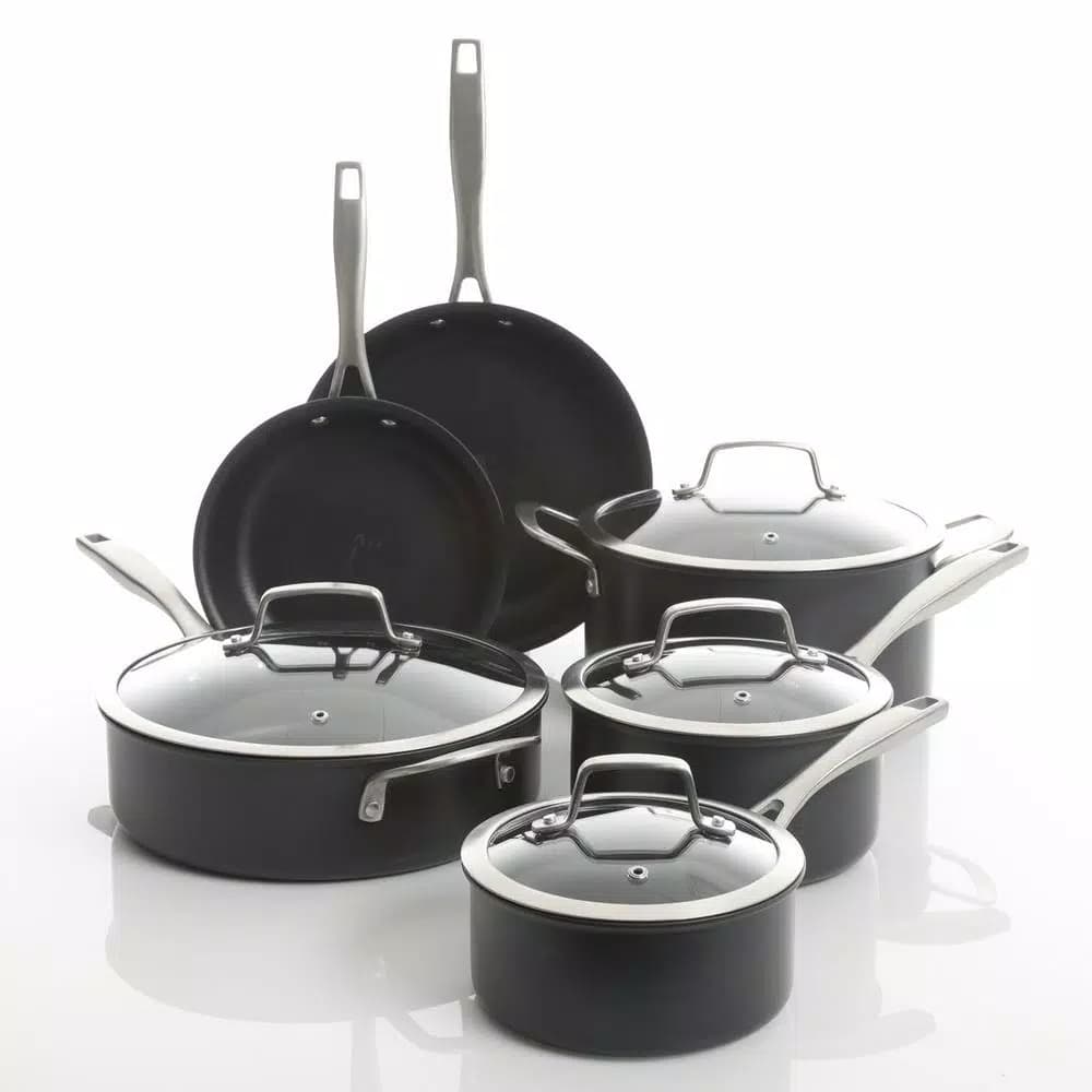 Unbranded Kenmore Pro Arbor Heights 10-Piece Nonstick Aluminum Cookware Set, Black
