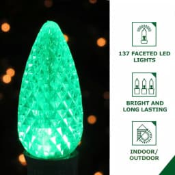 Fraser Hill Farm 3 ft. 137-Light LED Red and Green Oval Ornament Christmas Light thumbnail 1