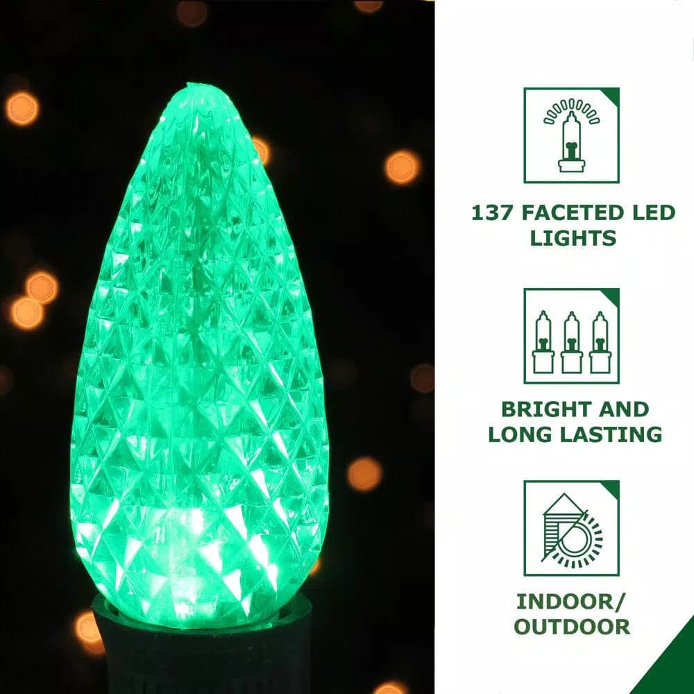 Fraser Hill Farm 3 ft. 137-Light LED Red and Green Oval Ornament Christmas Light