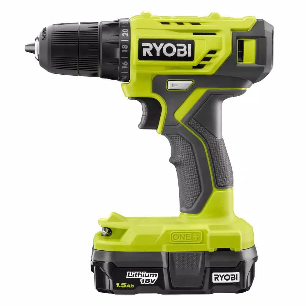 RYOBI 18V ONE+ 3/8 in. Cordless Drill/Driver Kit with 1.5 Ah Battery and Charger