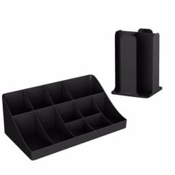 Mind Reader 15-Compartment Coffee Condiment & Cup and Lid Organizer Set, Black thumbnail 1