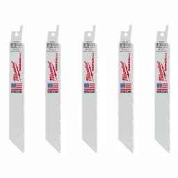 Milwaukee 6 in. Multi-Material Reciprocating Saw Blades, 8/12 TPI, 5-Pack thumbnail 1