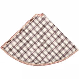 VHC Brands 48 in. Amory Ivory White and Brick Red Plaid Farmhouse Christmas Tree Skirt thumbnail 3