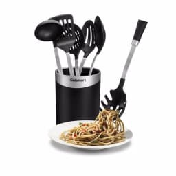 Cuisinart 7-Piece Stainless Steel Kitchen Utensil Set with Barrel Handle and Storage Crock thumbnail 3