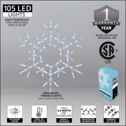 Kringle Traditions 36 in. 105-Light LED Cool White Twinkle Snowflake Outdoor Decoration thumbnail 3