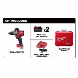 Milwaukee M18 FUEL 1/2 in. Brushless Cordless Drill/Driver Kit with (2) 5.0 Ah Batteries, Charger, and Hard Case thumbnail 2